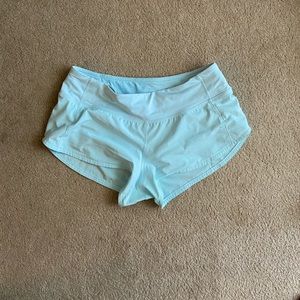 lululemon light blue speed up short size 6